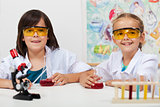 Kids in elementary science class