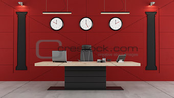 Red and black modern office