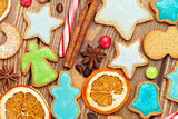 Gingerbread cookies and spices