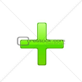 Green cross. Vector