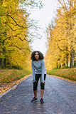 Mixed Race African American Girl Teenager Fitness Running