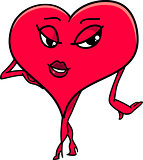 female heart cartoon character