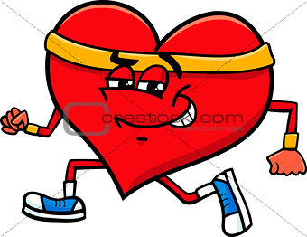 sporty heart cartoon character