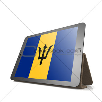 Tablet with Barbados flag