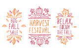 Hand-sketched typographic elements for autumn design