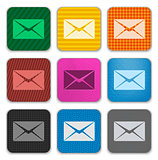 Envelope sign on colorful textured app icons