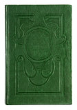 Vintage green book with embossed on an isolated white background