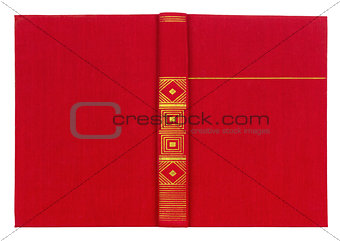 Vintage textile red book cover isolated on white background