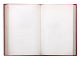 old open book on white background isolation