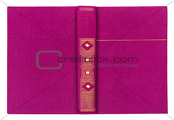purple textile book cover isolated on white background
