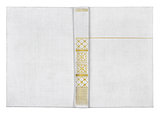 Vintage textile white cover book with golden ornament