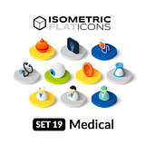 Isometric flat icons set 19