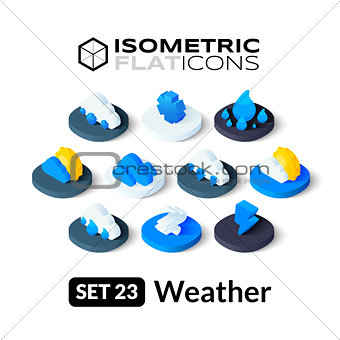 Isometric flat icons set 23