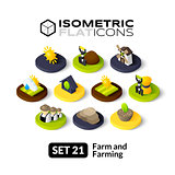 Isometric flat icons set 21