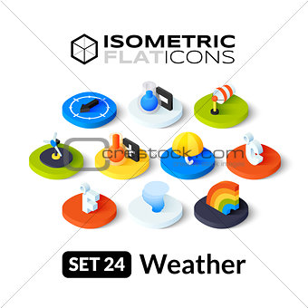 Isometric flat icons set 24