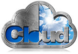 Cloud Computing Symbol with Sky