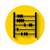 abacus flat icon with long shadow