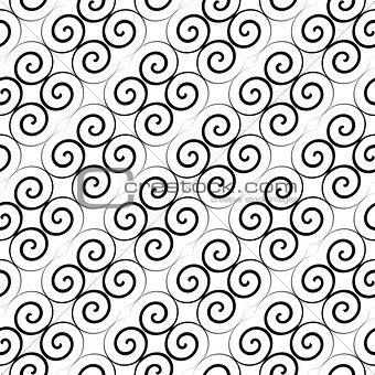 Seamless latticed pattern with curls.