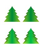 four green trees