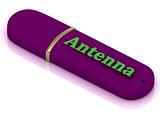 Antenna - inscription bright volume letter on USB 