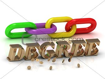 DEGREE- inscription of bright letters and color chain 