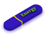 Energy  - inscription bright volume letter on USB