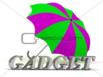 GADGET- inscription of silver letters and umbrella 
