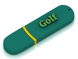 Golf  - inscription bright volume letter on USB