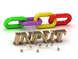 INPUT- inscription of bright letters and color chain 