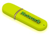 Network  - inscription bright volume letter on USB