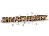 SMARTMONEY- inscription of gold letters on white background