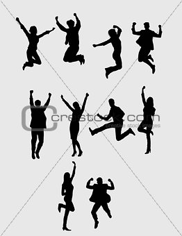 Happy Jumping Silhouettes