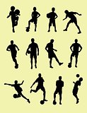 Soccer football player silhouettes