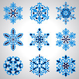Vector Blue Snowflakes