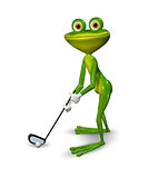 Frog golfer