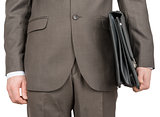 Businessman holding suitcase