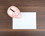 Blank card with piggy bank