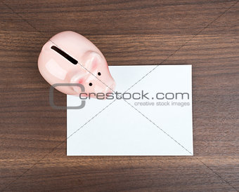 Blank card with piggy bank