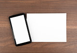 Blank card with smartphone