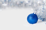 Blue Christmas ball with garland