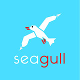 Seagull logo in stylish trend vector illustration icon flat