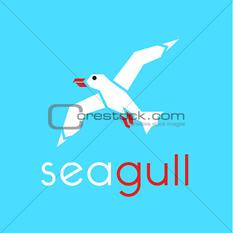 Seagull logo in stylish trend vector illustration icon flat