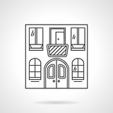 Cafe building flat line vector icon