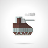 Toy tank flat color vector icon