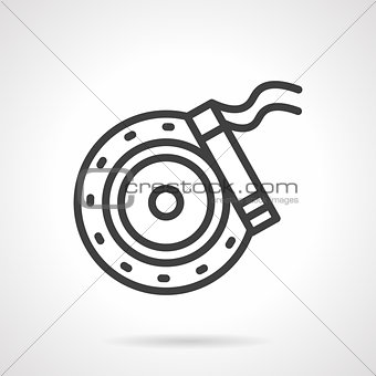 Brake disc simple line vector icon
