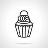 Cupcake simple line vector icon