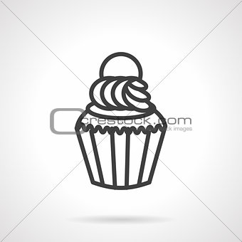 Cupcake simple line vector icon