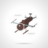 Delivery copter flat vector icon