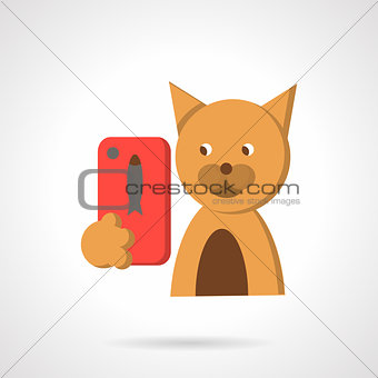 Trendy cat flat color vector icon