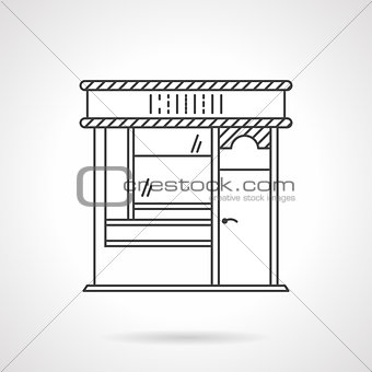 Bakery front flat line vector icon